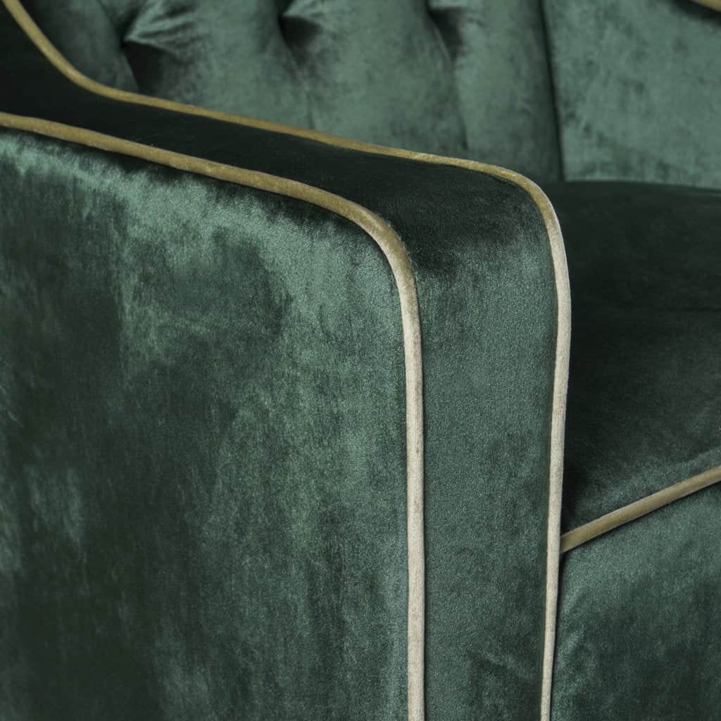 Lara Two Tone Tufted Emerald New Velvet Club Armchair