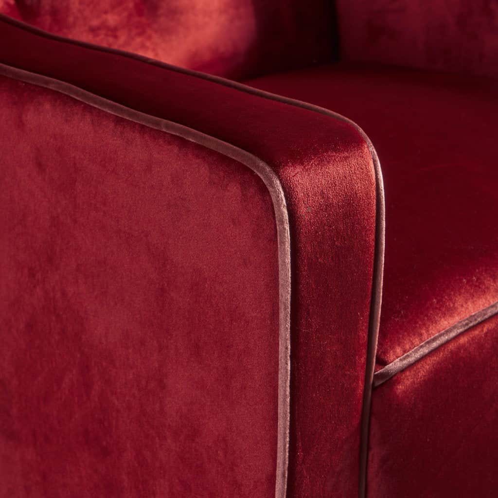 Lara Two Tone Tufted Garnet New Velvet Club Armchair