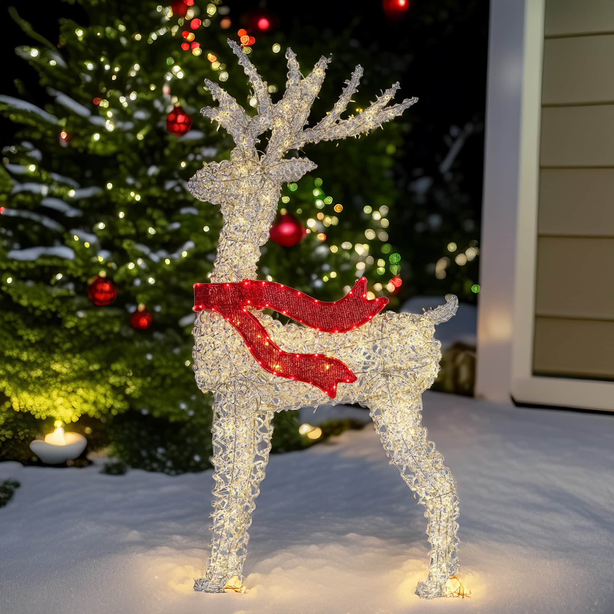 Large 1.5m Christmas Reindeer Outdoor Indoor Display Decoration Lawn Statue LED