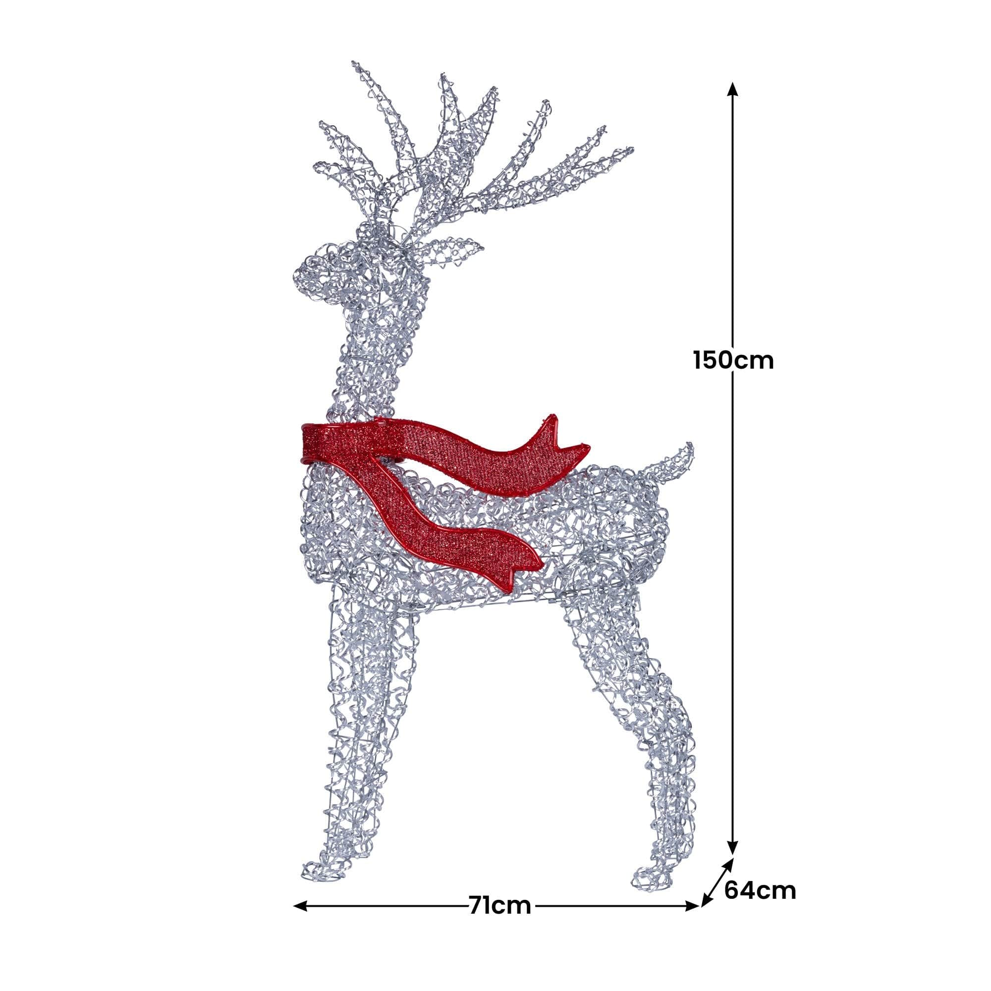 Large 1.5m Christmas Reindeer Outdoor Indoor Display Decoration Lawn Statue LED