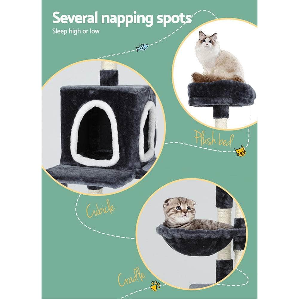 Large 168cm Cat Tree with Scratching Post & Condo
