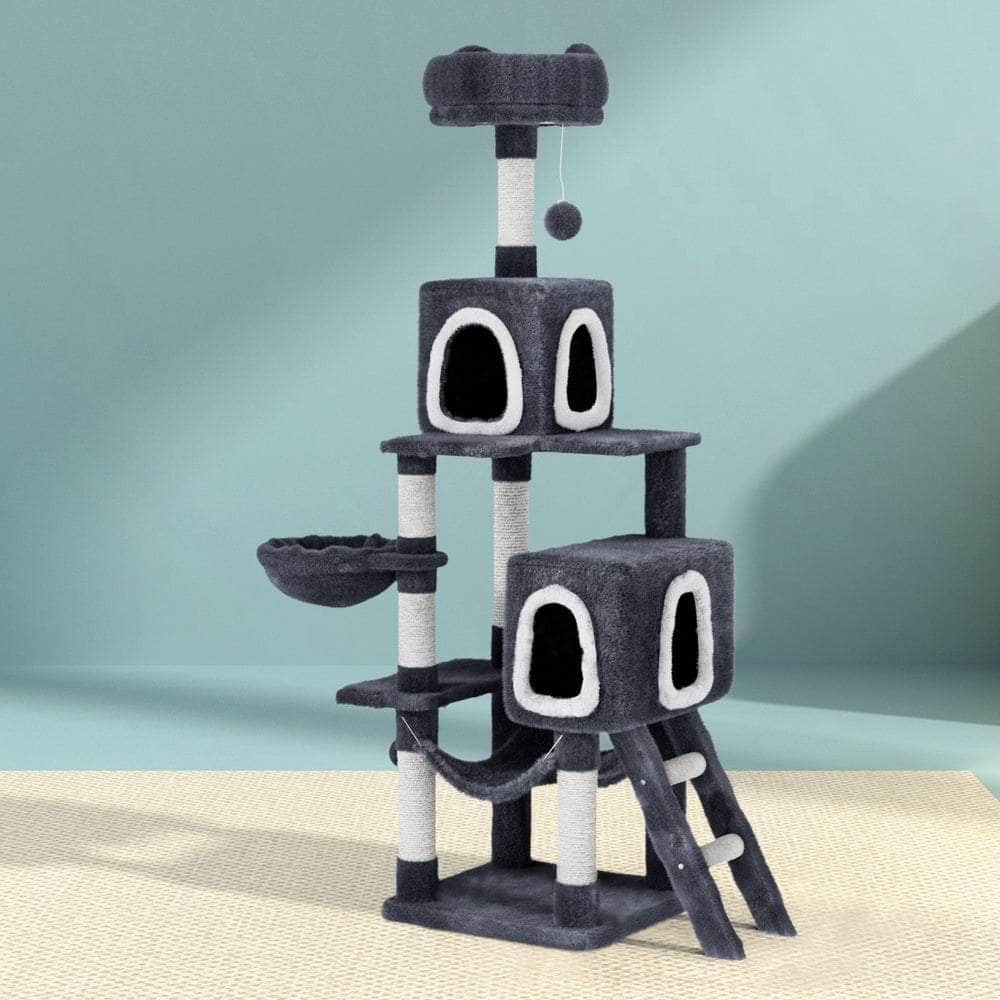 Large 168cm Cat Tree with Scratching Post & Condo