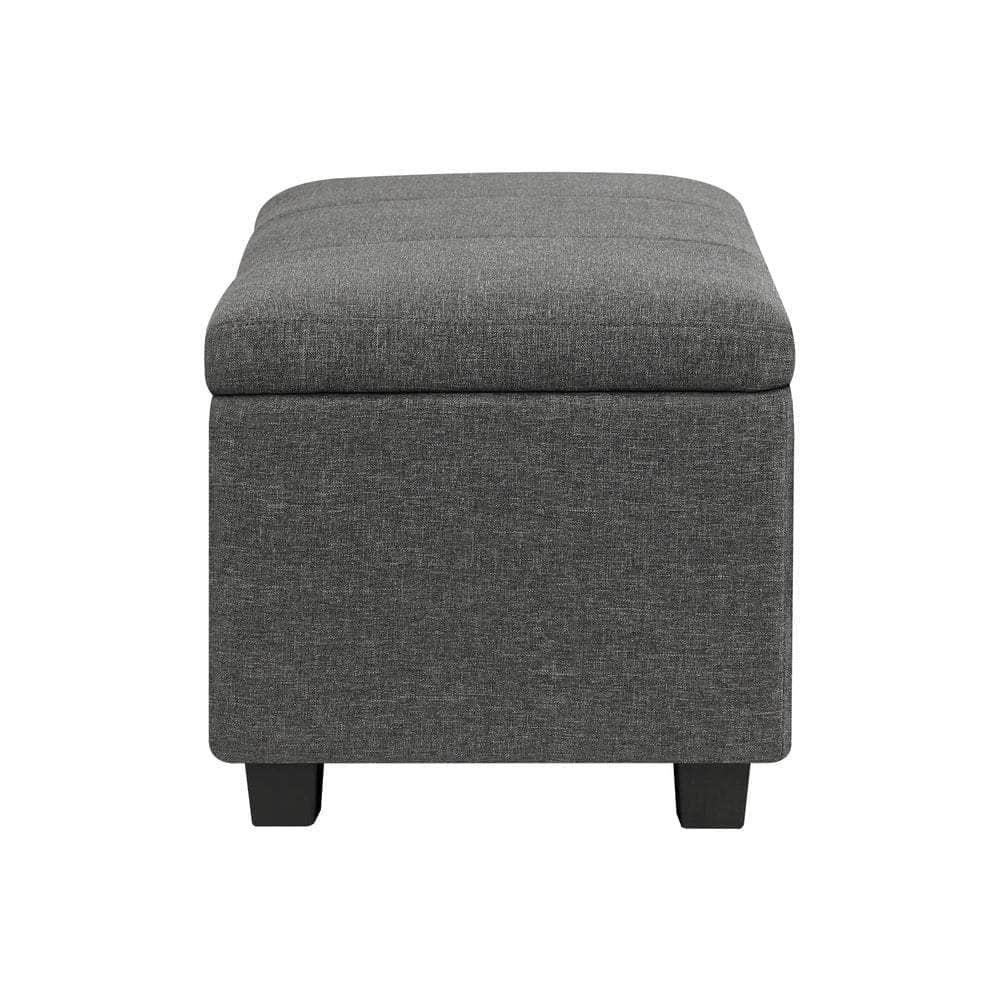 Large Blanket Box Ottoman - Stylish Arm Foot Stool with Ample Storage