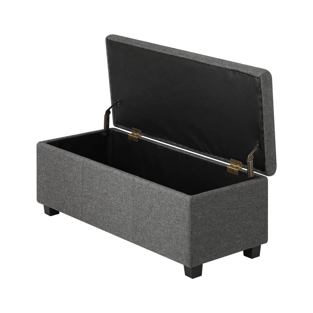 Large Blanket Box Ottoman - Stylish Arm Foot Stool with Ample Storage