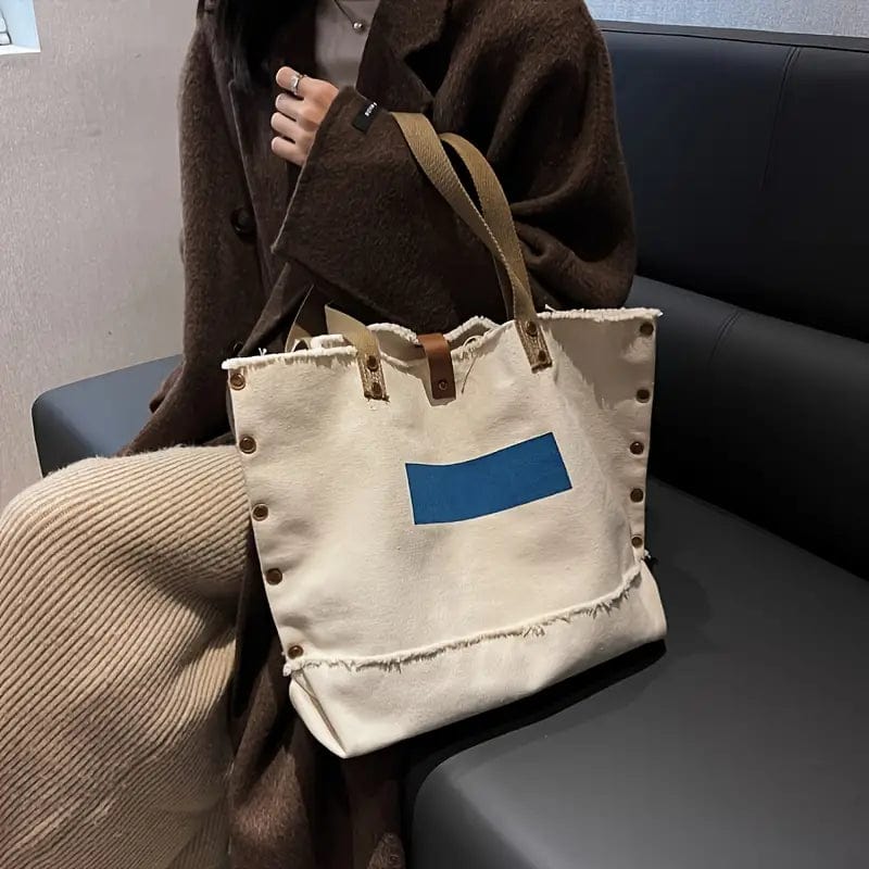 Large Capacity Canvas Shoulder Bag for Casual Chic