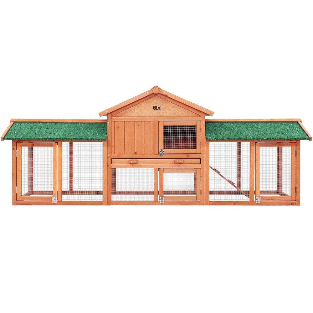 Large Chicken Coop Rabbit Hutch 220X44X84Cm Outdoor Cage