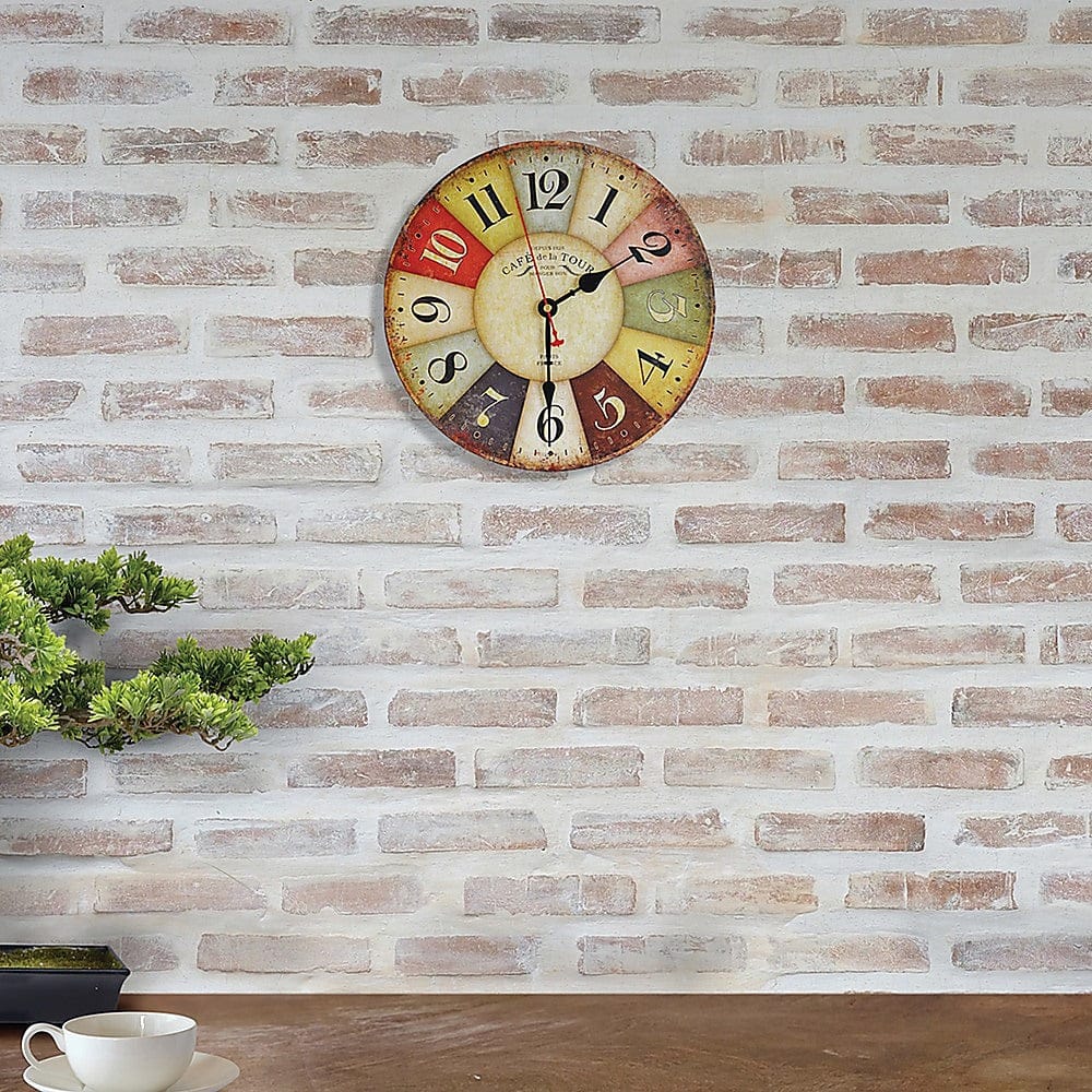 Large Colourful Wall Clock with Clocks