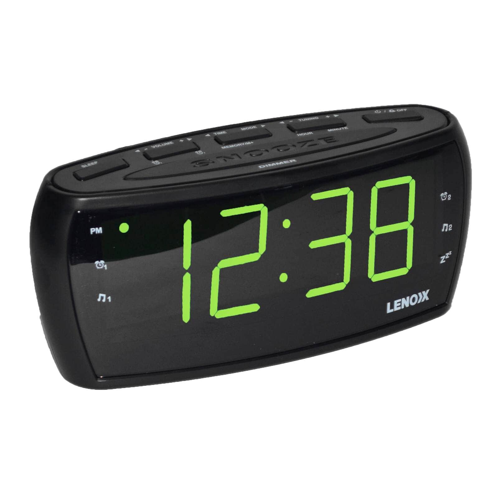Large Number Alarm Clock & Am/Fm Radio, Bold Green Led Time Screen