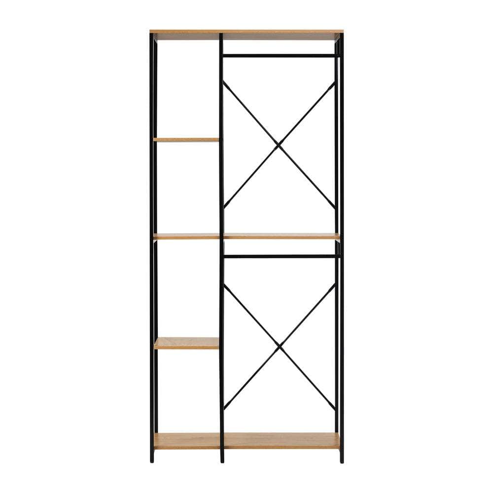 Large Open Wardrobe Hanging Rail 5 shelves