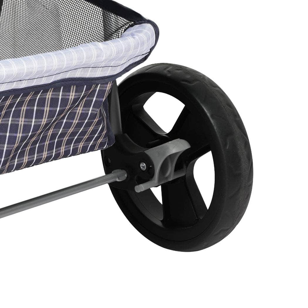Large Pet Stroller Dog Cat Carrier Plaid - Stylish