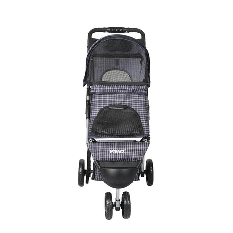 Large Pet Stroller Dog Cat Carrier Plaid - Stylish