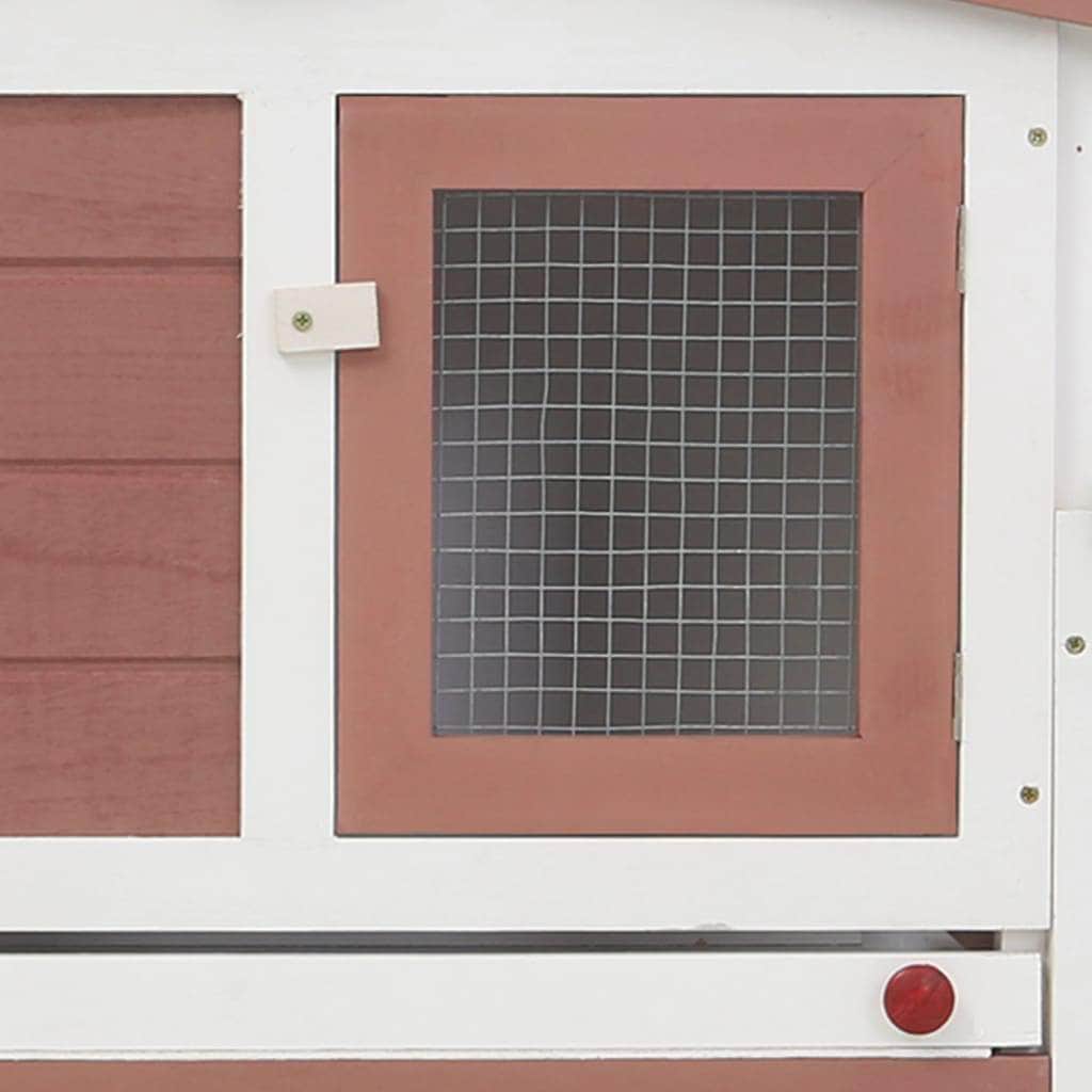 Large Rabbit Hutch Brown and White