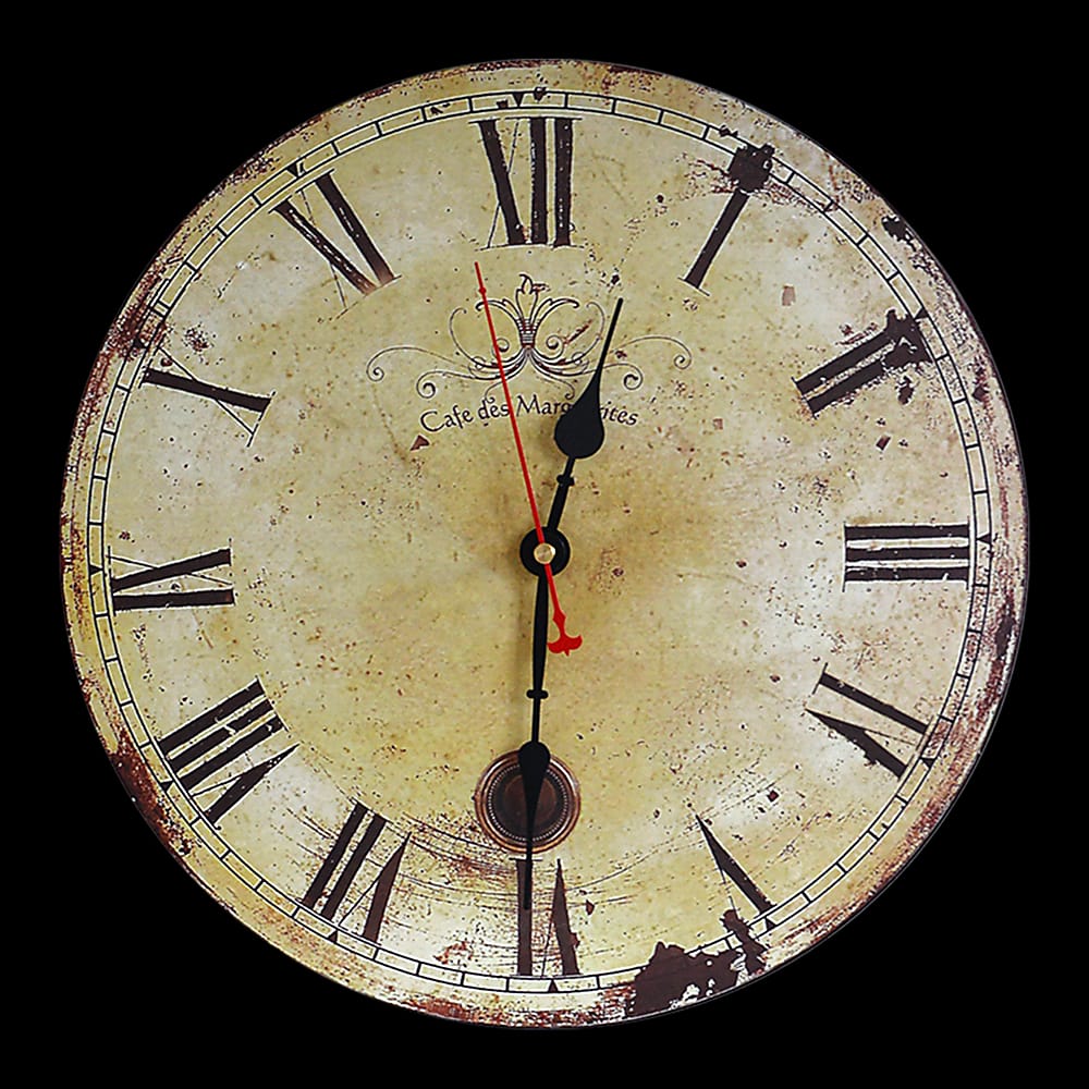 Large Vintage Wall Clock with Clocks