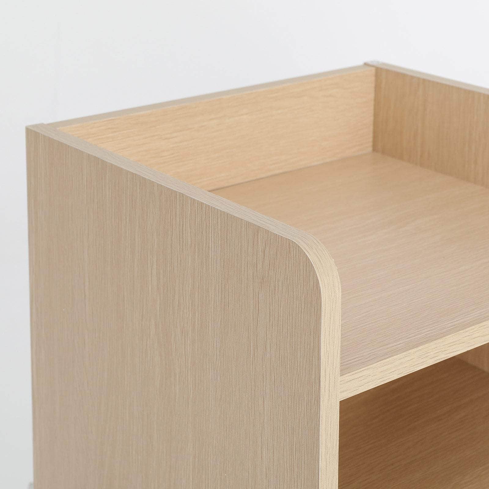 Lark Oak: Bedroom Nightstand With Drawer And Shelves