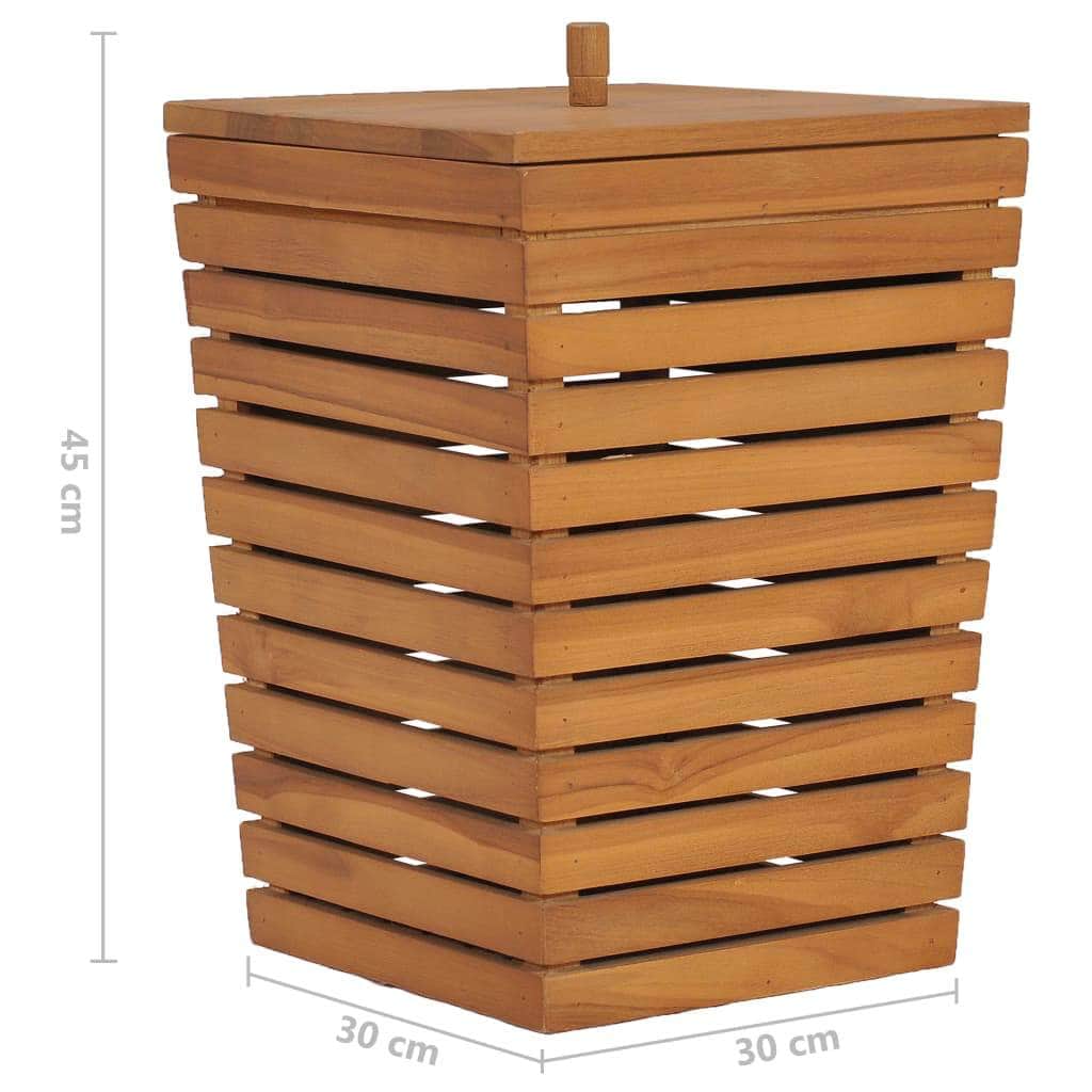 Laundry Basket Solid Teak Wood