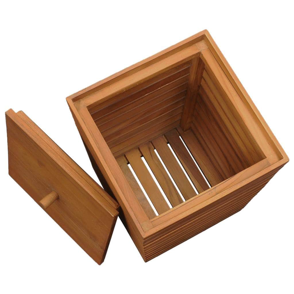 Laundry Basket Solid Teak Wood
