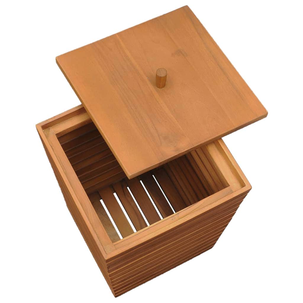 Laundry Basket Solid Teak Wood