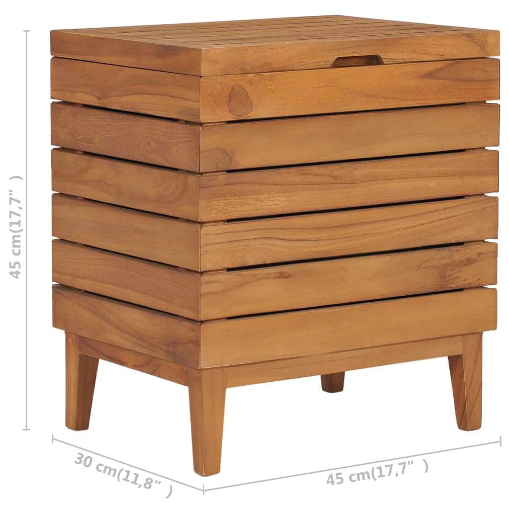 Laundry Basket Solid Teak Wood