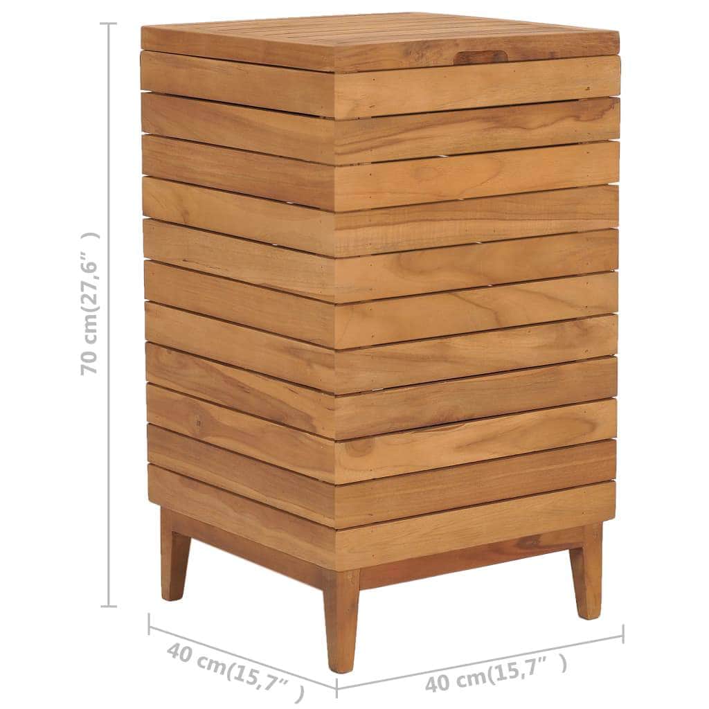 Laundry Basket Solid Teak Wood