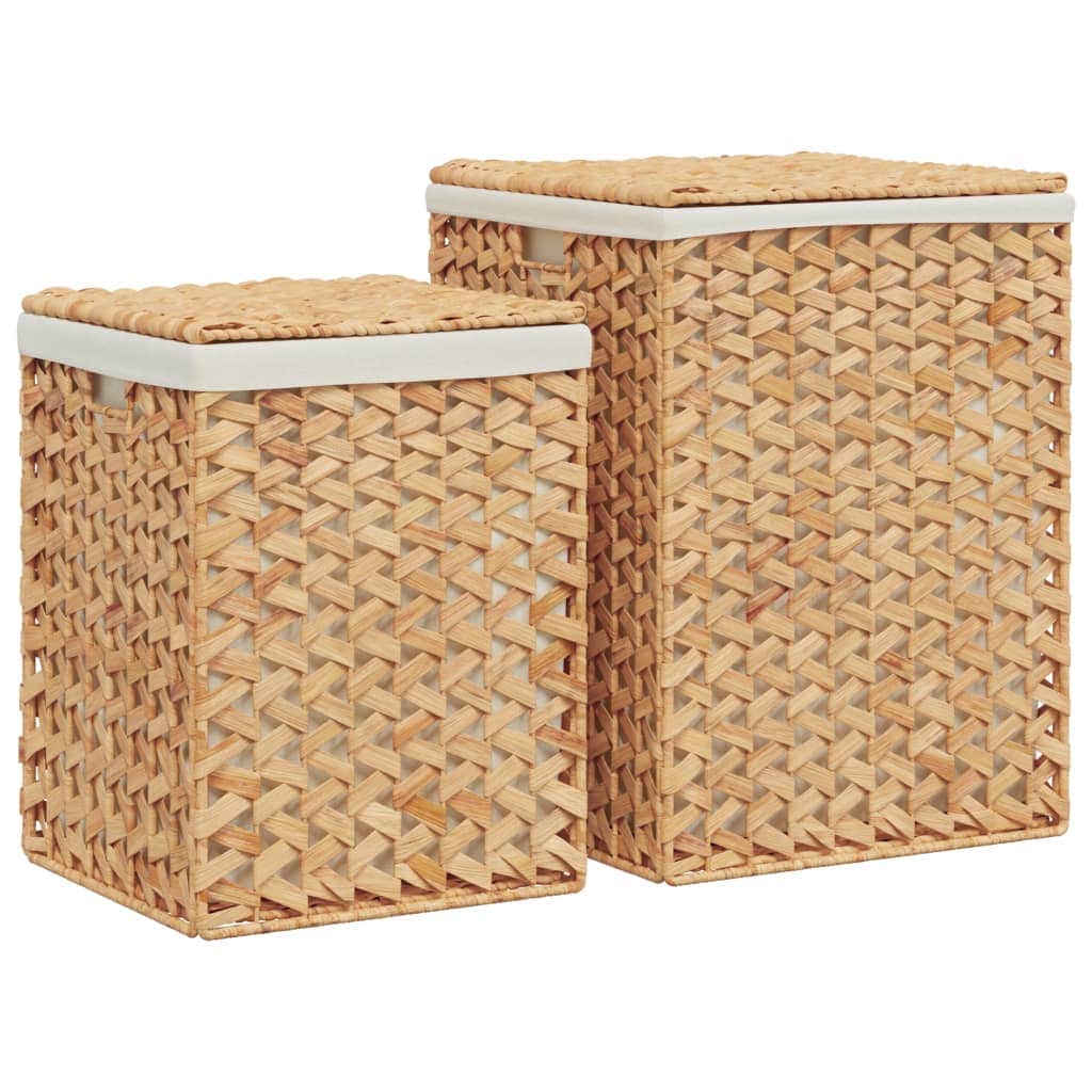 Laundry Baskets 2 pcs Water Hyacinth | Laundry Baskets