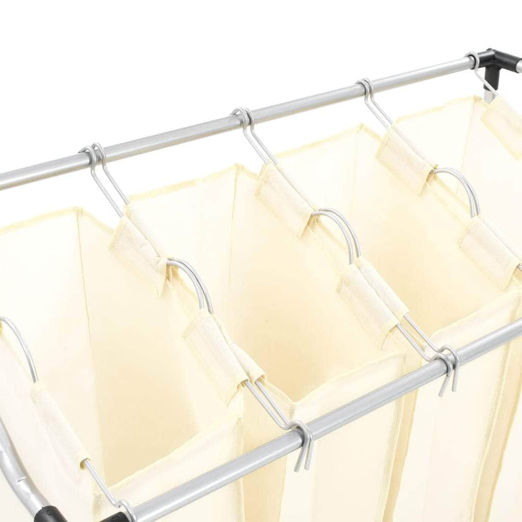 Laundry Sorter with 4 Bags- Cream