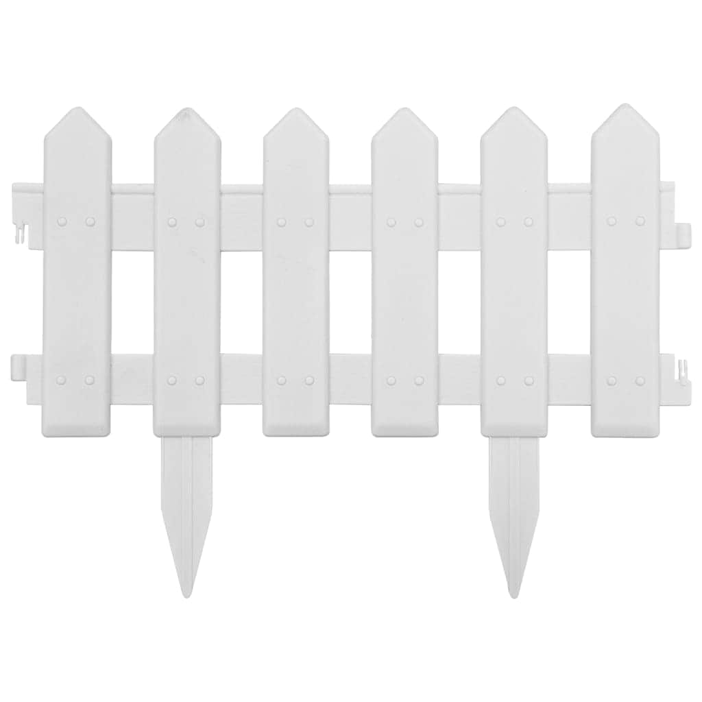 Lawn Edgings 25 pcs White 10 m PP