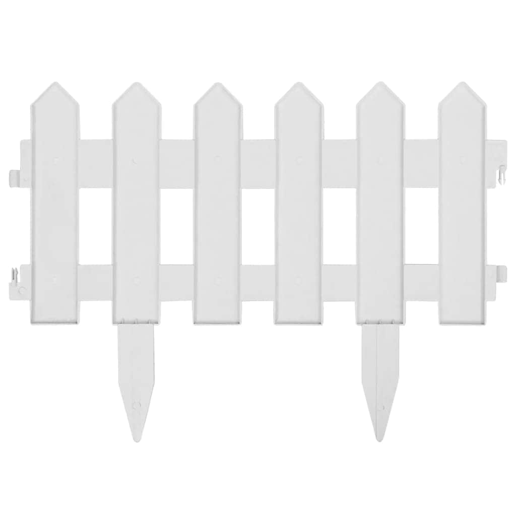 Lawn Edgings 25 pcs White 10 m PP