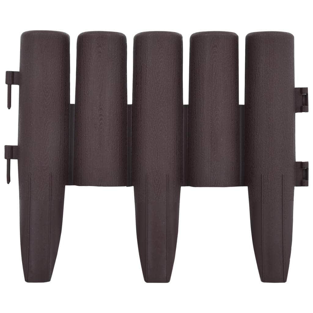 Lawn Edgings 36 pcs Brown 10 m PP