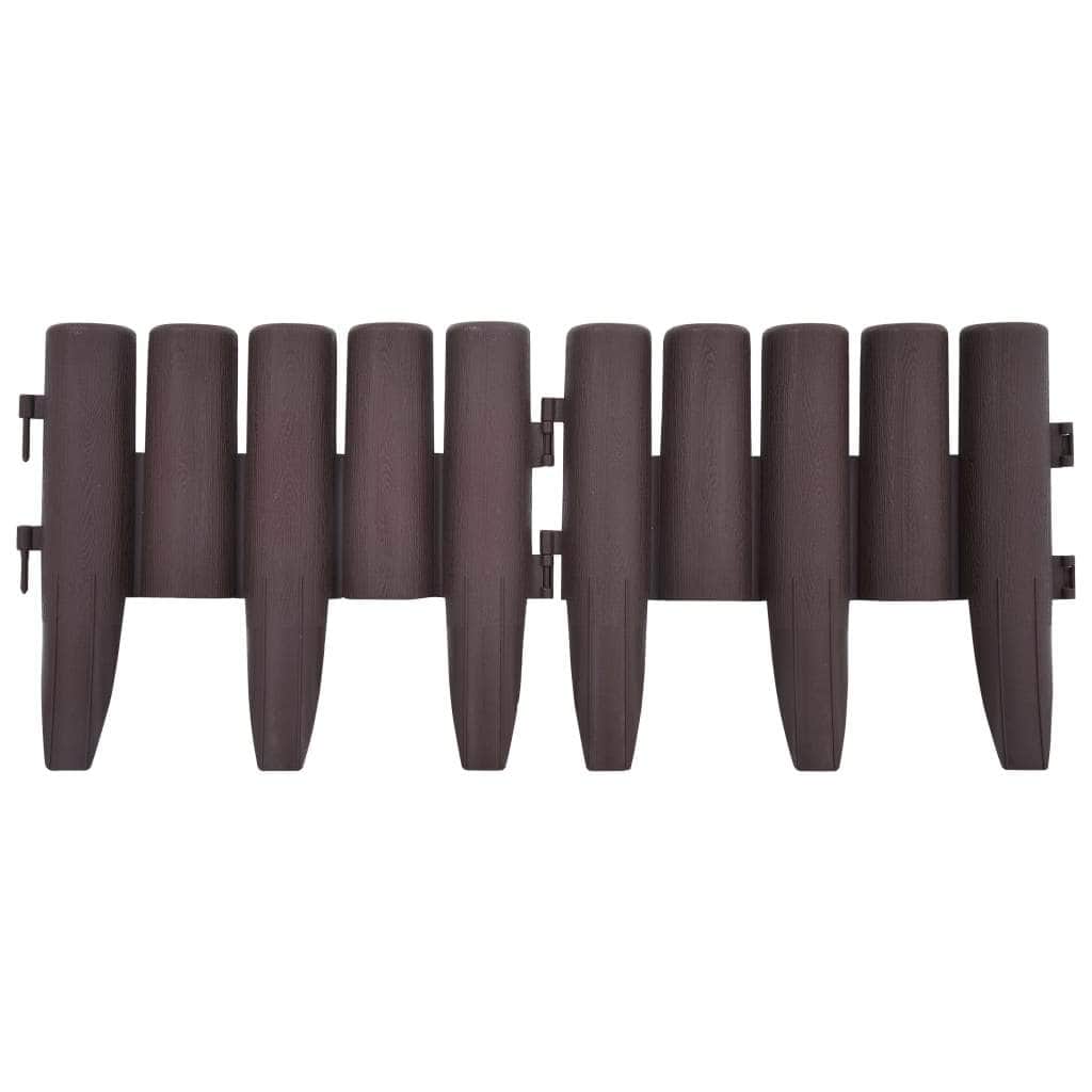 Lawn Edgings 36 pcs Brown 10 m PP