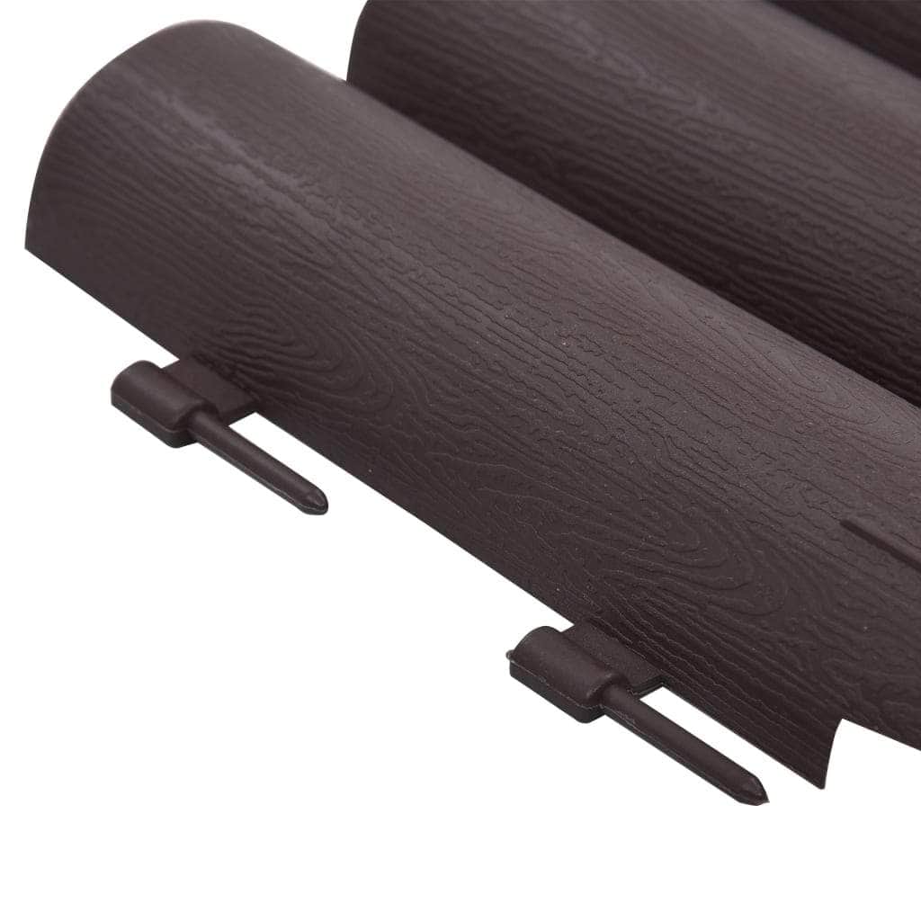 Lawn Edgings 36 pcs Brown 10 m PP