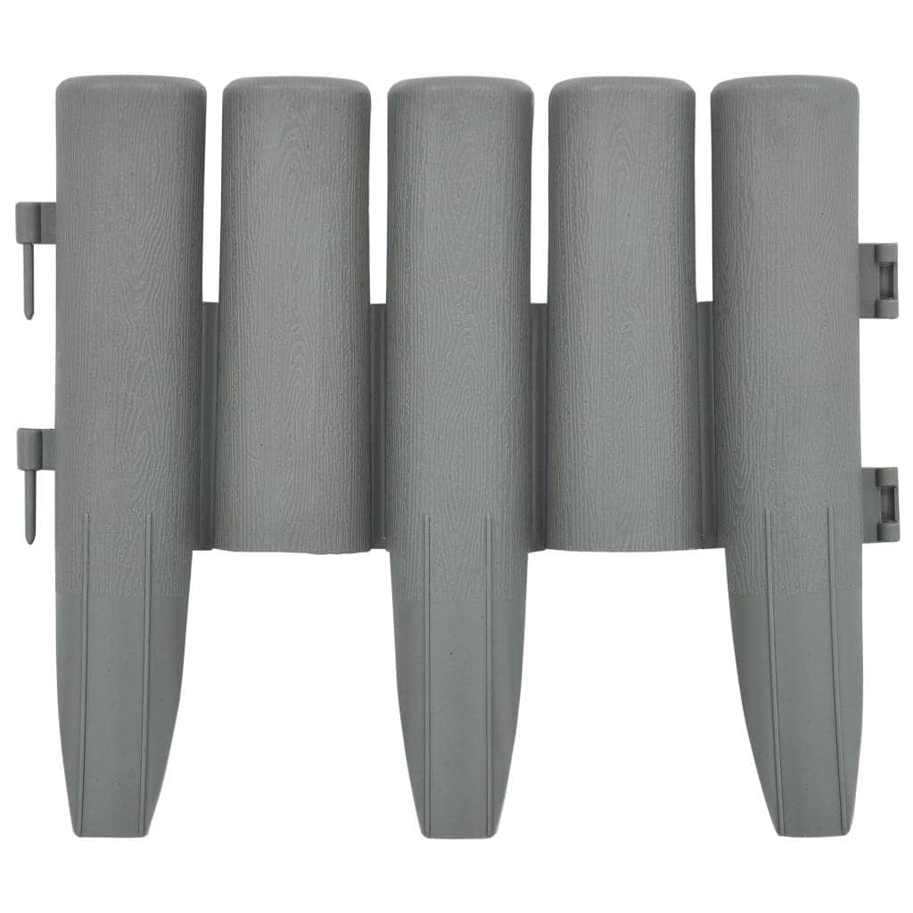 Lawn Edgings 36 pcs Grey 10 m PP