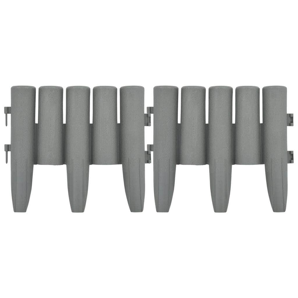Lawn Edgings 36 pcs Grey 10 m PP