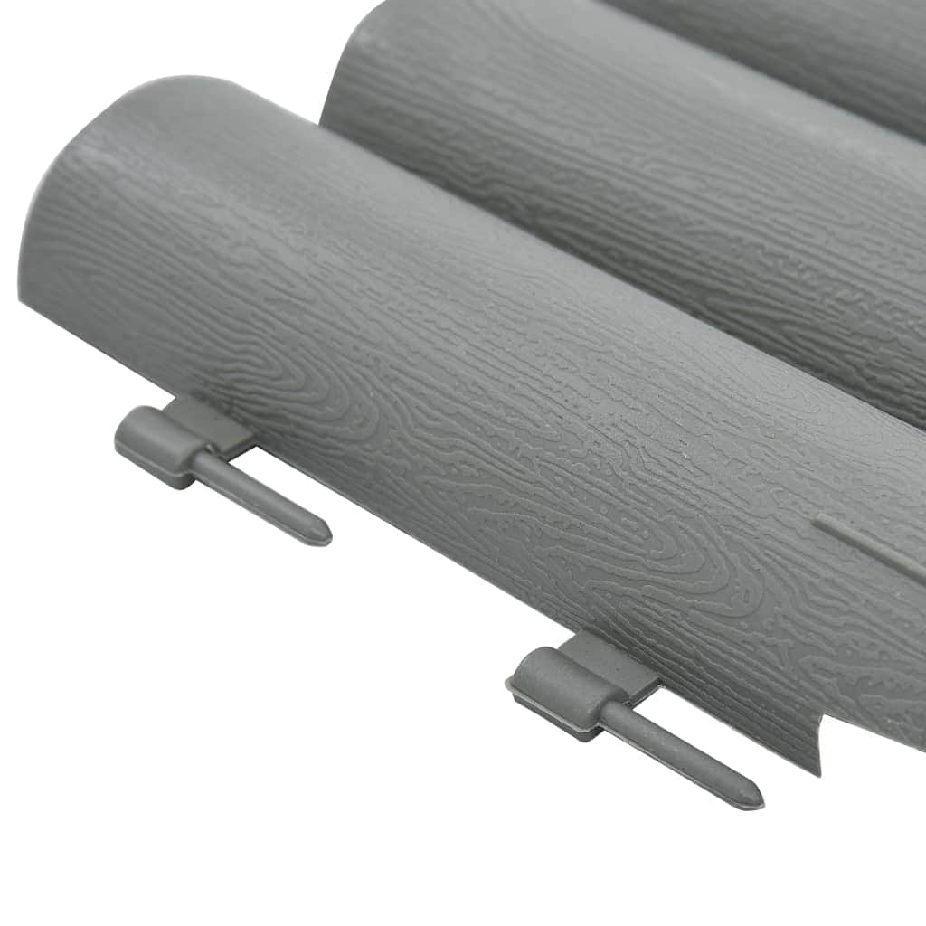 Lawn Edgings 36 pcs Grey 10 m PP