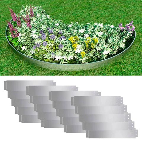 Lawn Fence 20 pcs Galvanised Steel