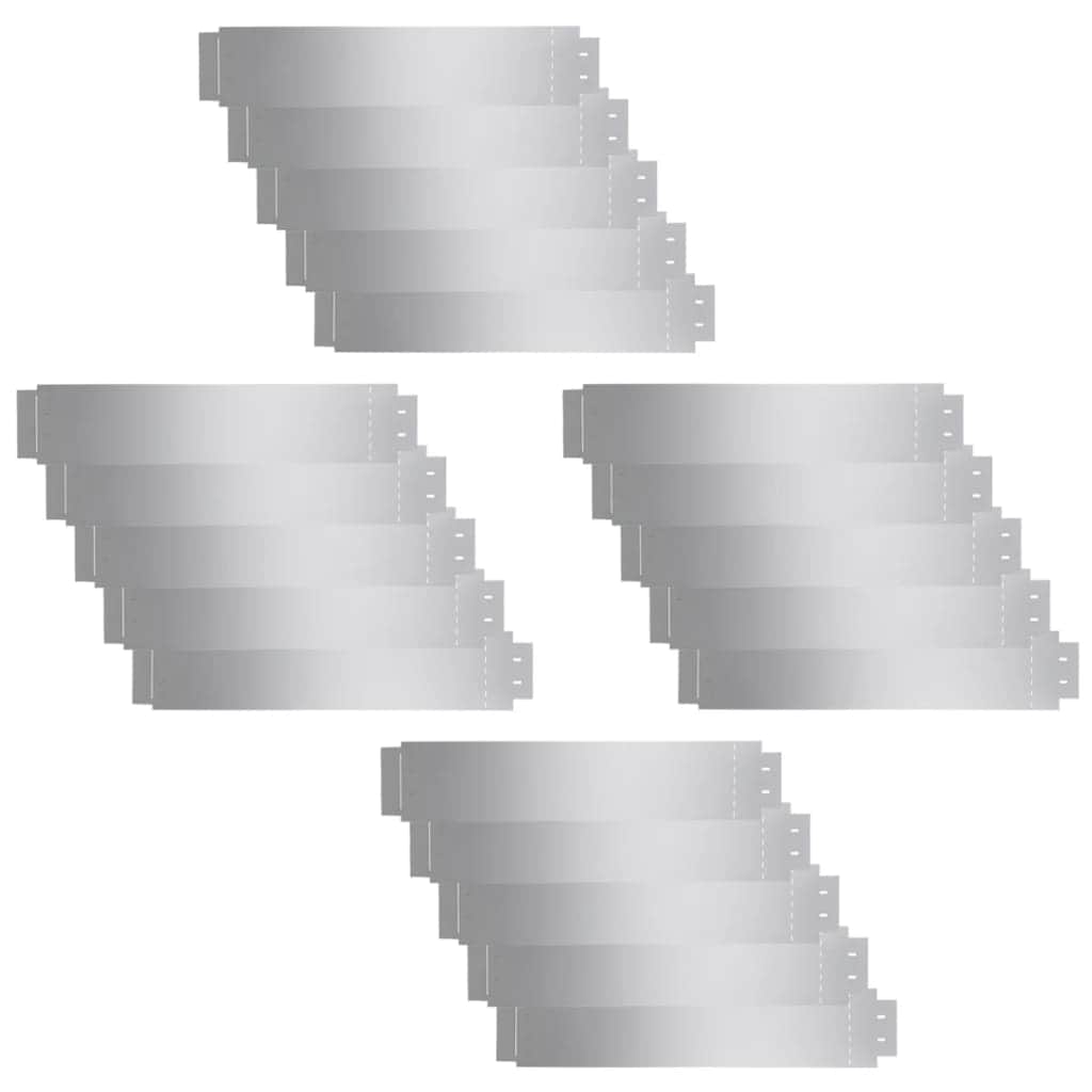 Lawn Fence 20 pcs Galvanised Steel