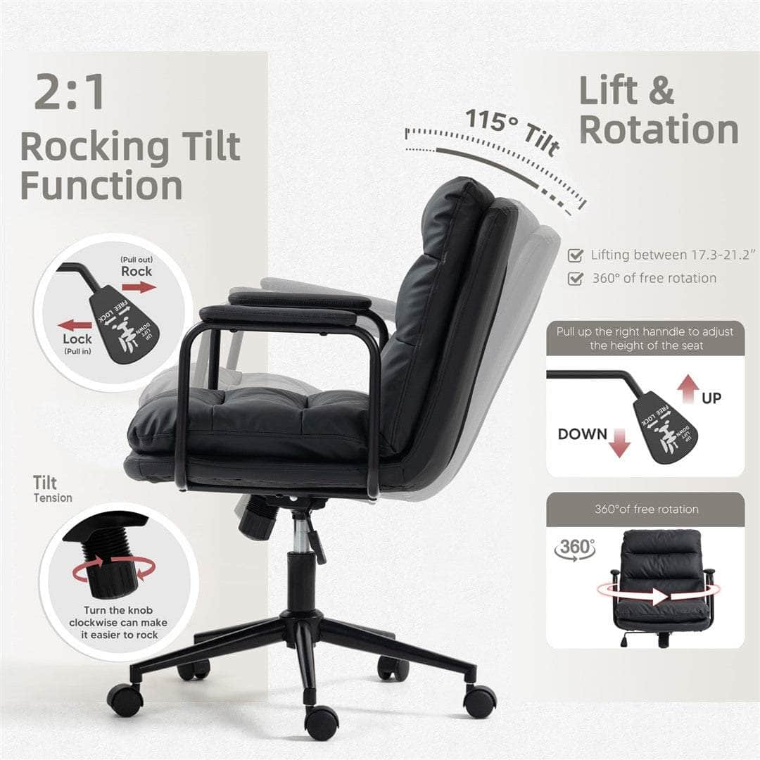 Leather Office Chair -Black