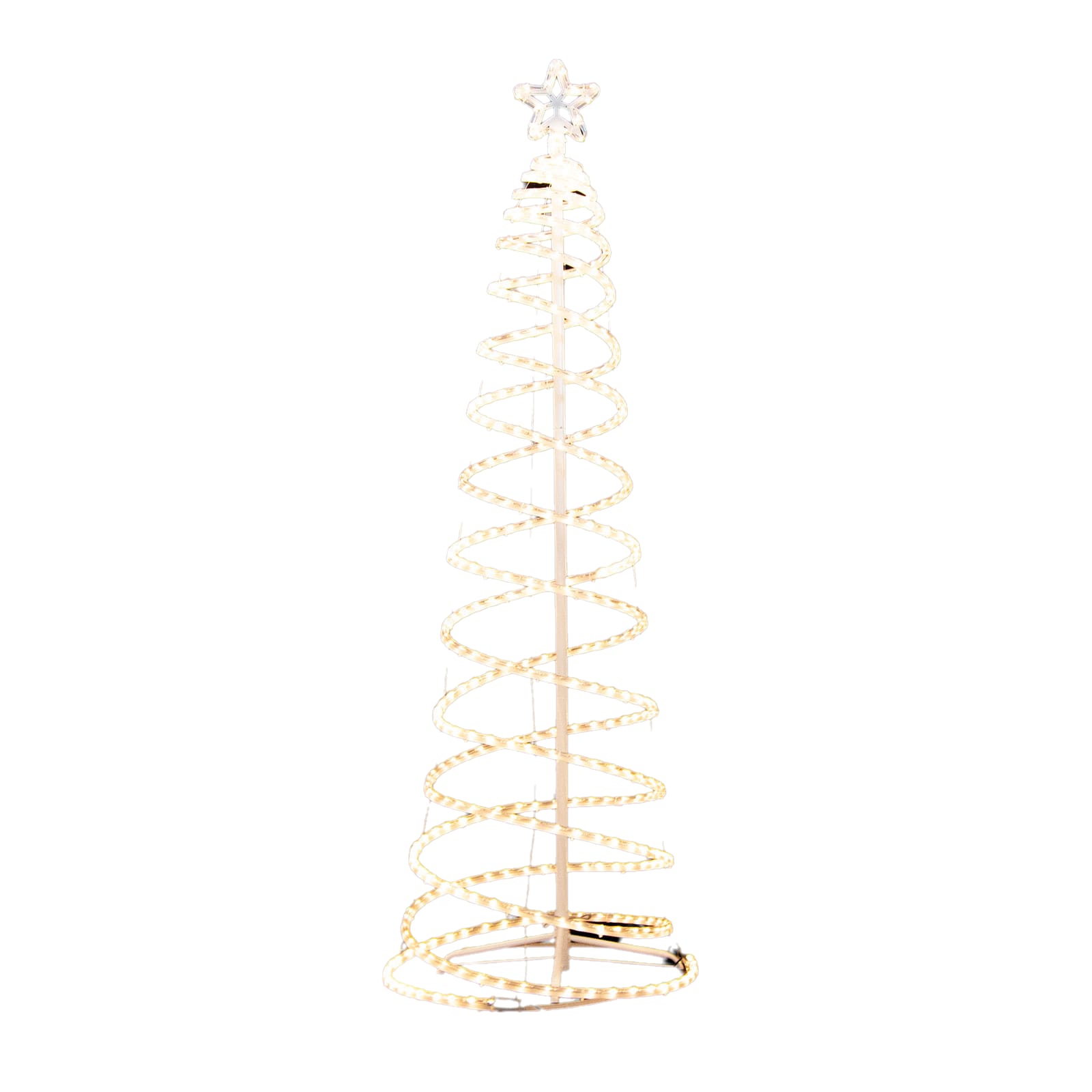 Outdoor Decorations & Lights - Led 185cm Spiral Rope Light Christmas Tree Star Motif Warm White