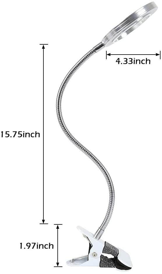 Led 8X Magnifying Lamp With Flexible Gooseneck