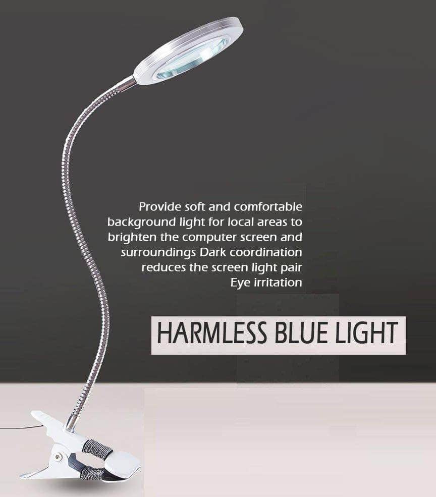 Led 8X Magnifying Lamp With Flexible Gooseneck