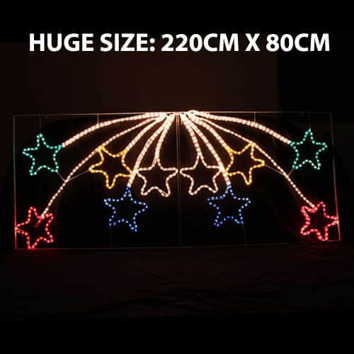 Led Animated 10 Stars Motif Rope Light for Christmas 2.2m