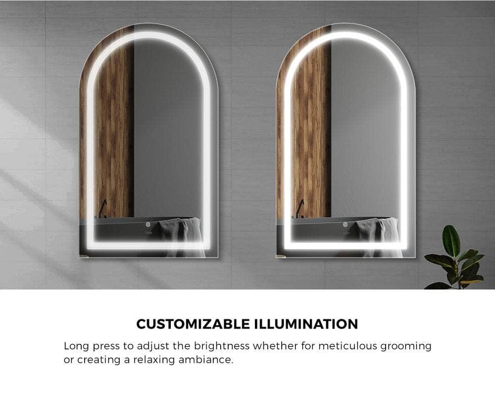 LED Arched Bathroom Mirror Anti-fog Smart 100x60cm - Bathroom Mirror - photo 9