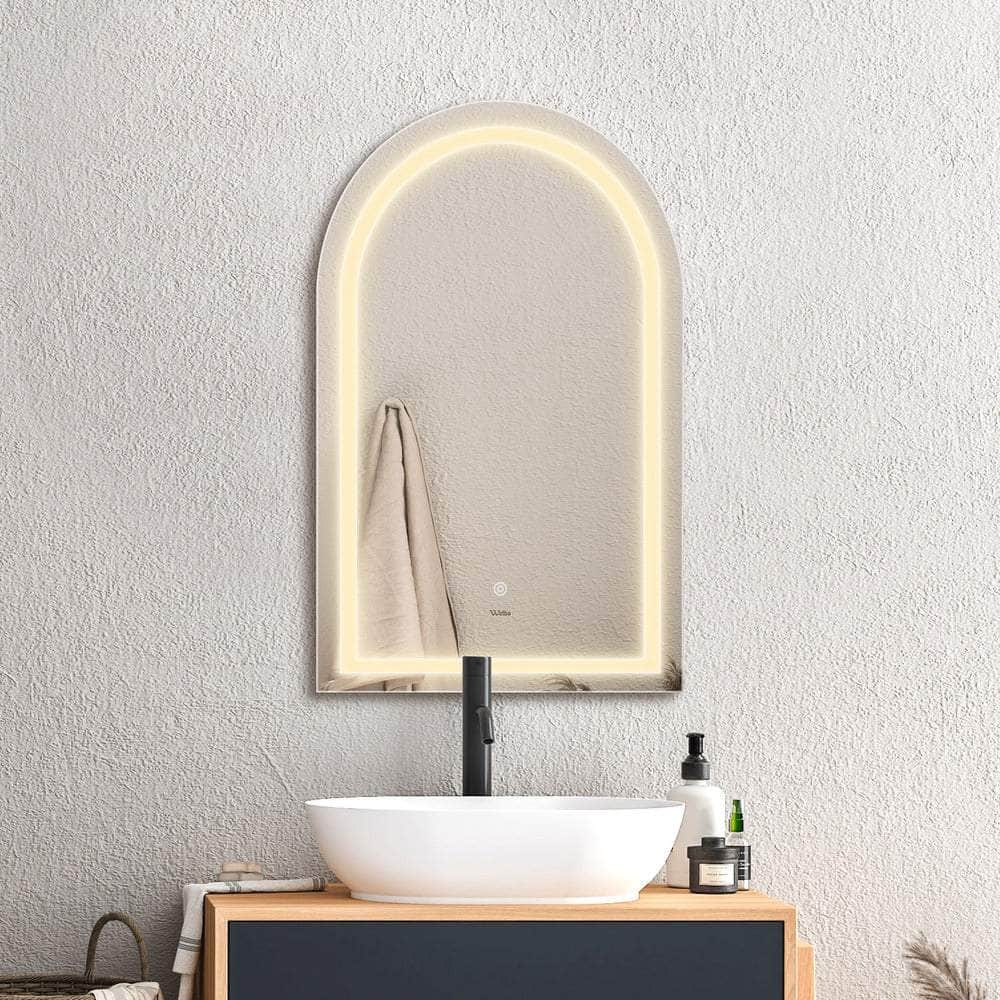 LED Arched Bathroom Mirror Anti-fog Smart 86x50cm with Bathroom Mirror