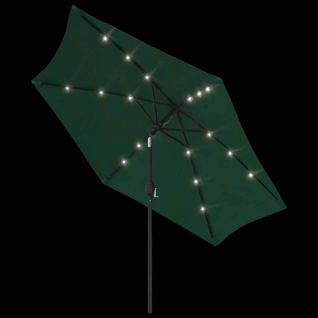 LED Cantilever Umbrella 3 m Green - Simple deals