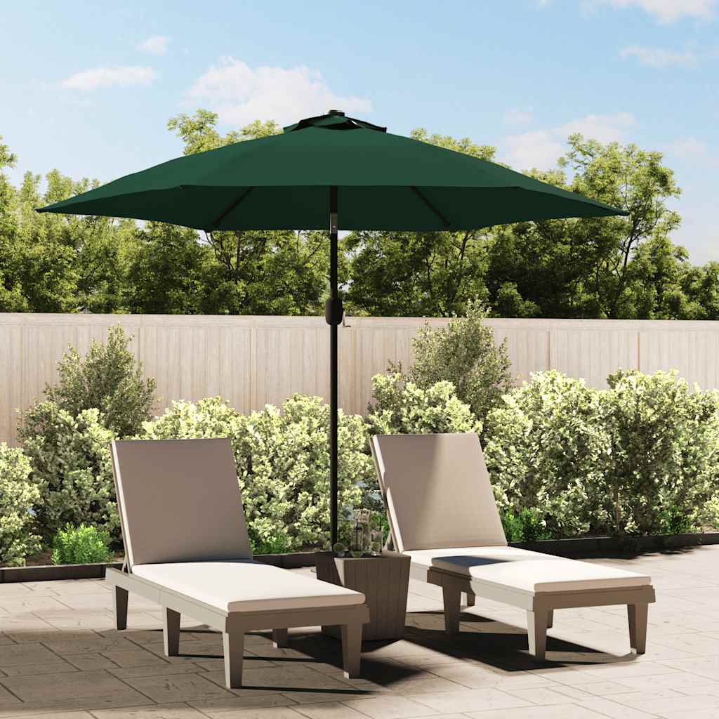 LED Cantilever Umbrella 3 m Green - Simple deals