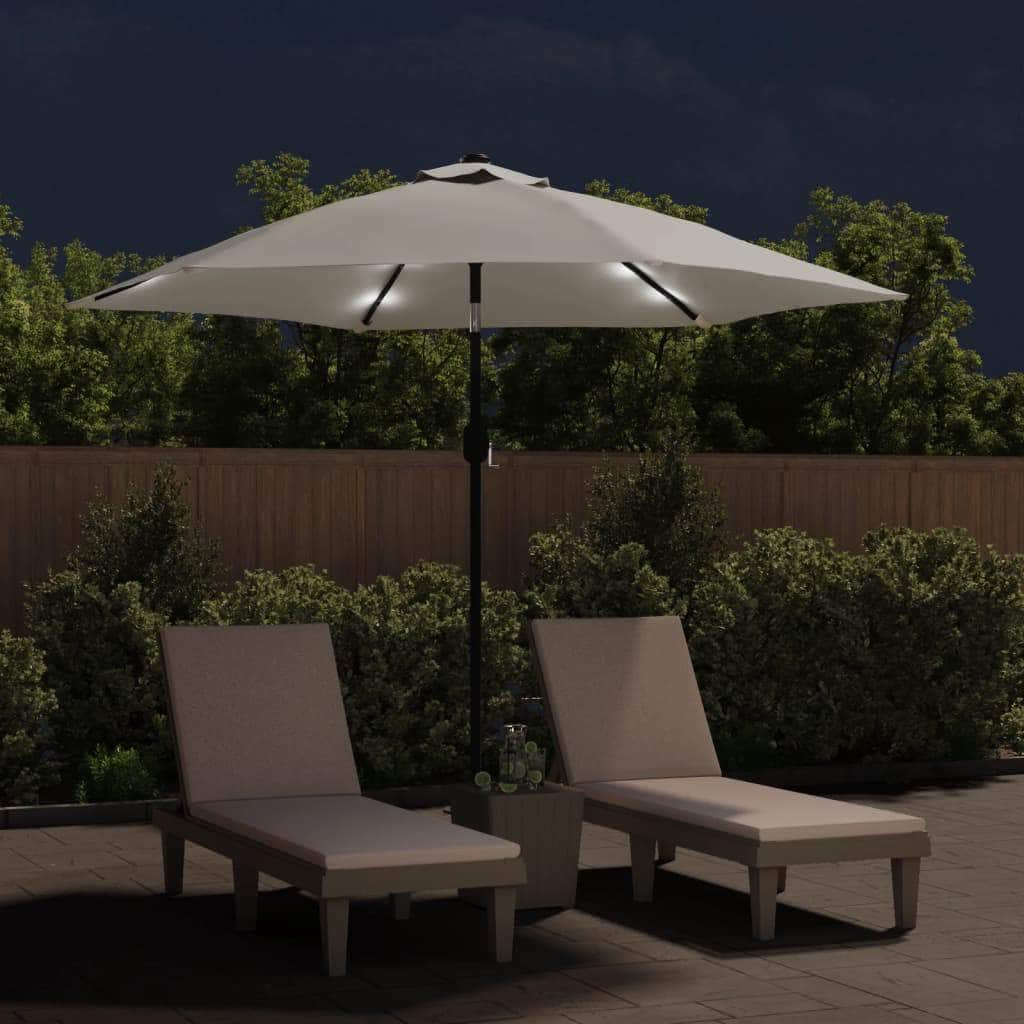 LED Cantilever Umbrella 3 m Sand White - Simple deals