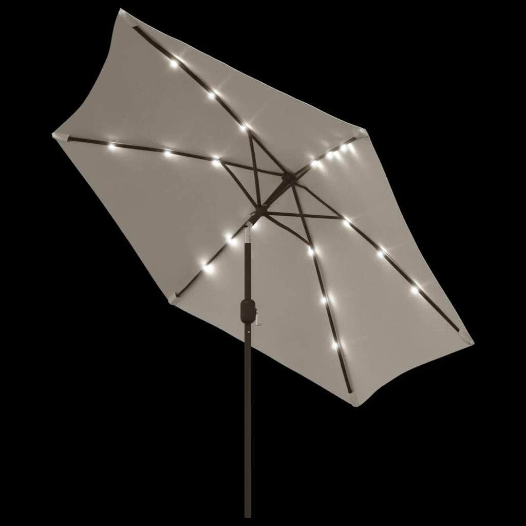 LED Cantilever Umbrella 3 m Sand White - Simple deals