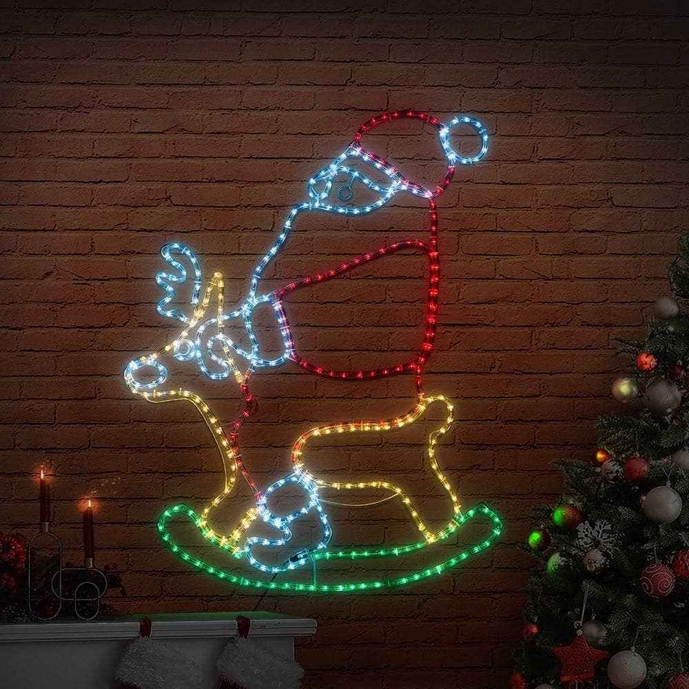 LED Christmas Rope Light Motif Santa Claus Holiday Decoration Indoor Outdoor