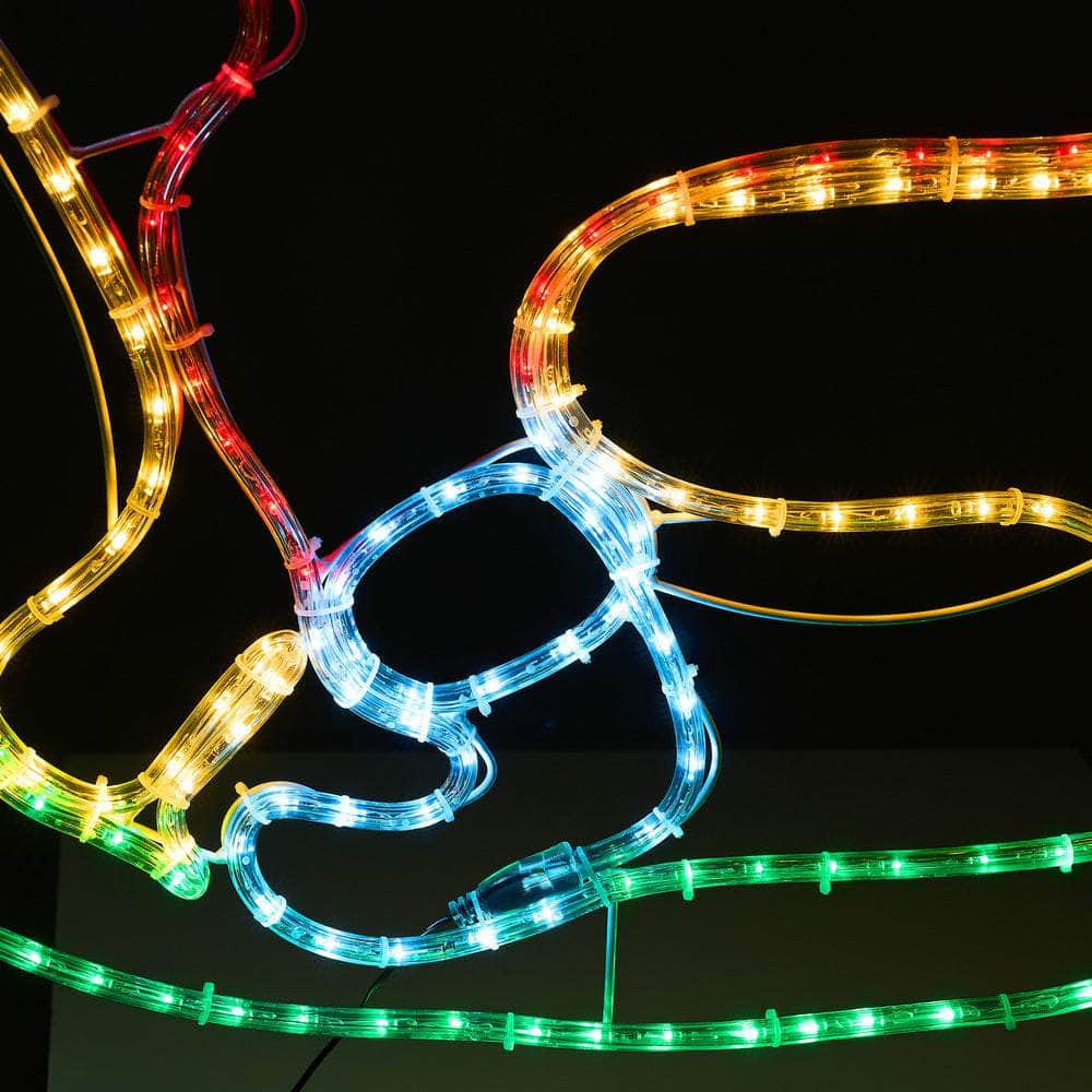 LED Christmas Rope Light Motif Santa Claus Holiday Decoration Indoor Outdoor