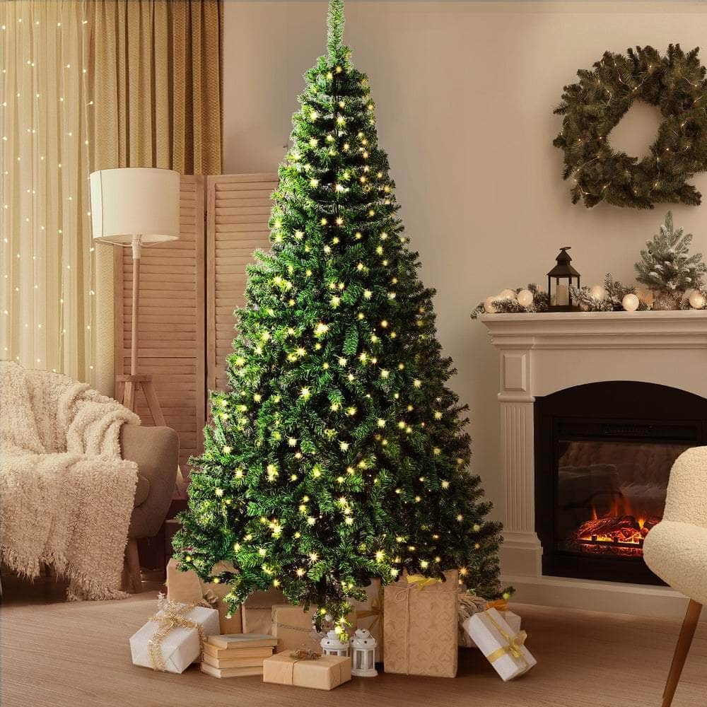 LED Christmas Tree 1.5M & 2.7 5FT Green 445 Tips Fibre Optic Lights Holiday