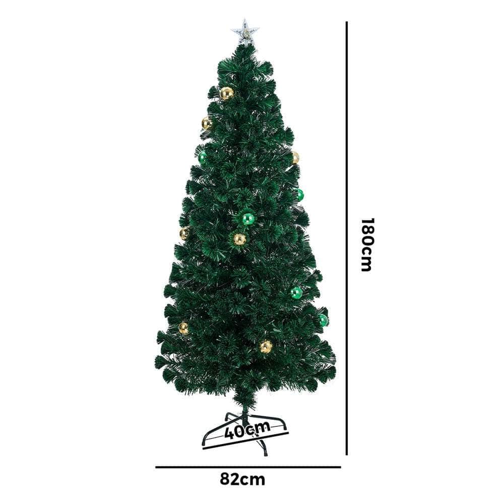 LED Christmas Tree 1.8M 6FT Fibre-Optic Flash Lights Artificial Xmas Decor